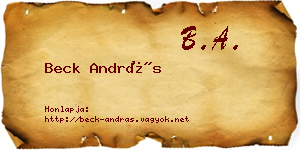 Beck András névjegykártya