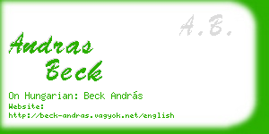 andras beck business card
