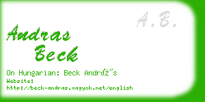 andras beck business card